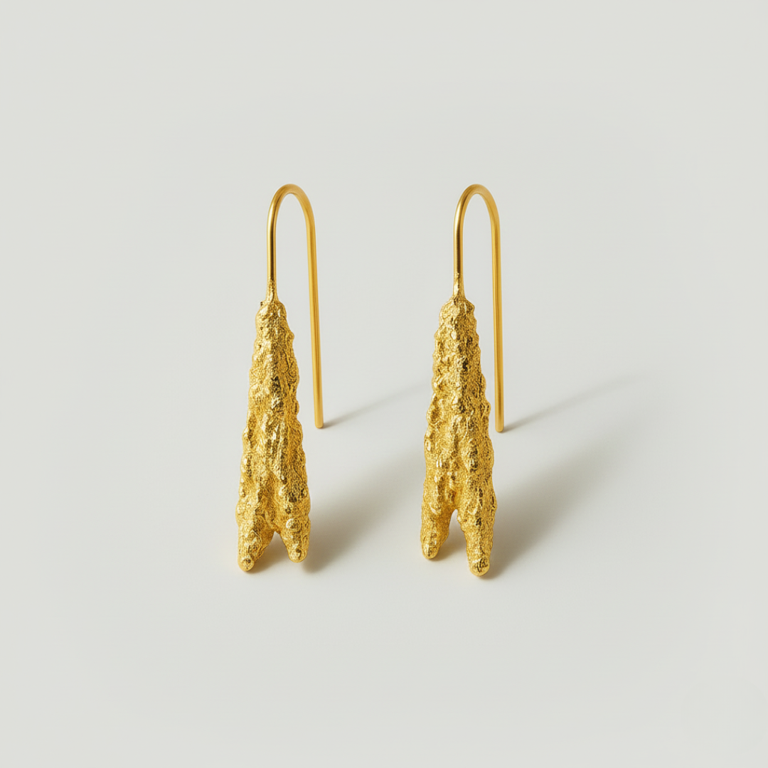 Aurelia Organic Textured Gold Earrings