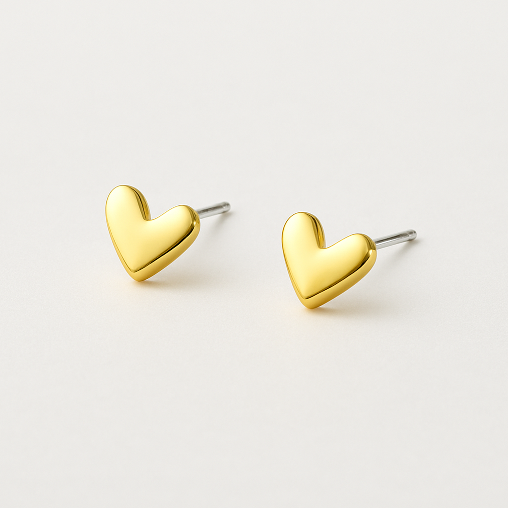 The Whispering Heart Petite Gold Studs