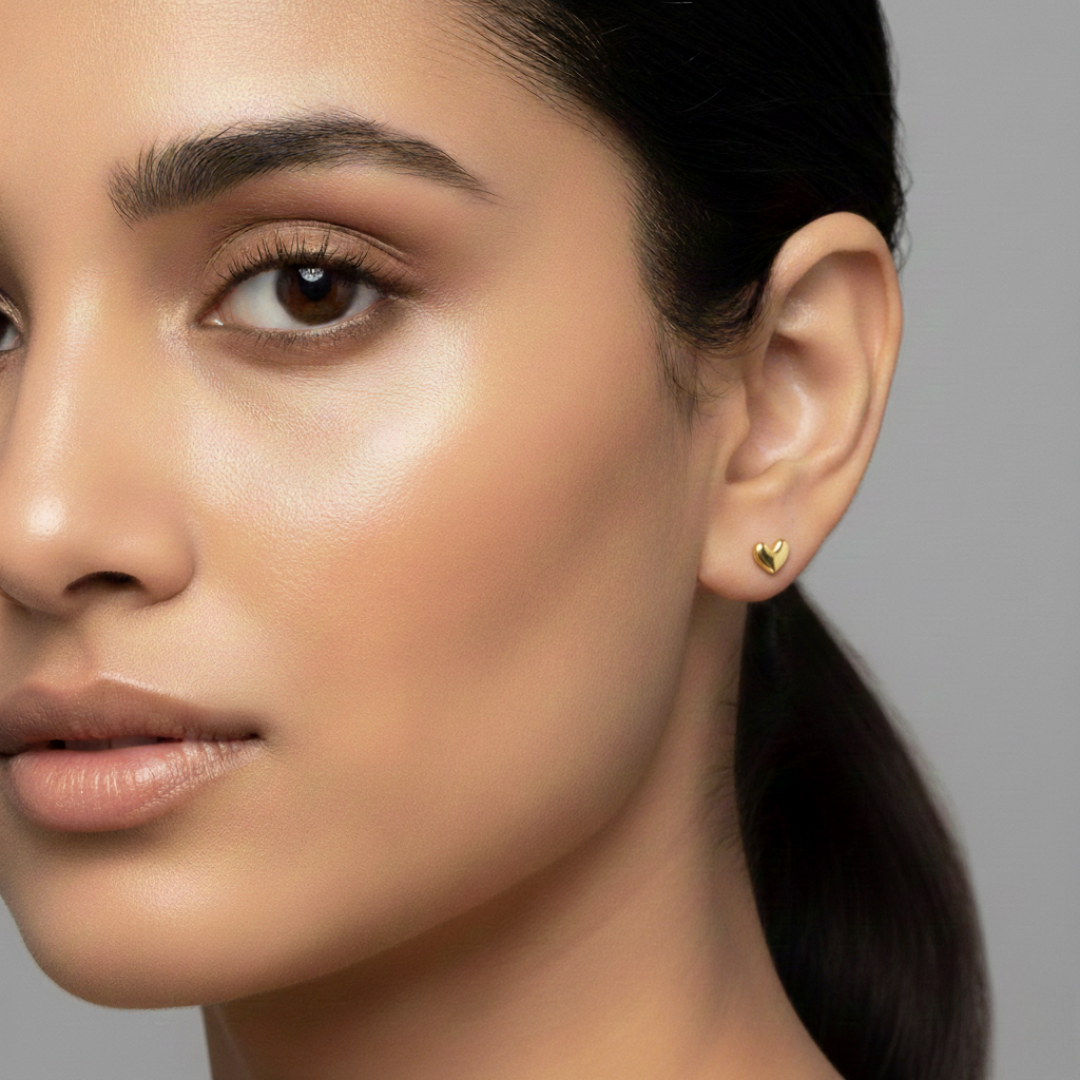 The Whispering Heart Petite Gold Studs